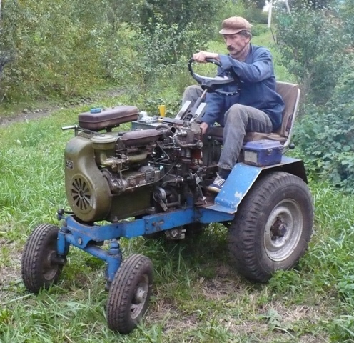Самодельный мини трактор с двигателем УД-2 (фото + описание)